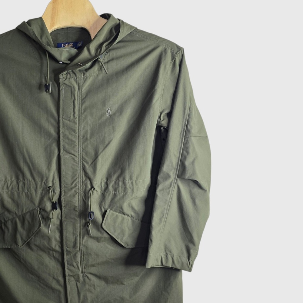 Polo Ralph Lauren Mens XXL Olive Green Recycled Nylon Hooded Field Parka Jacket